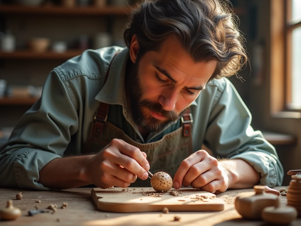 Artisan crafting personalized souvenir